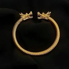 Alpha Dragon Golden Steel Bracelet For Men